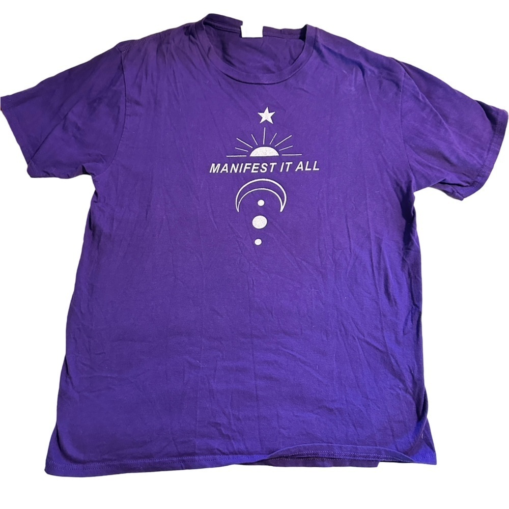“Manifest It All” Purple Tee (Used - Medium) 💜